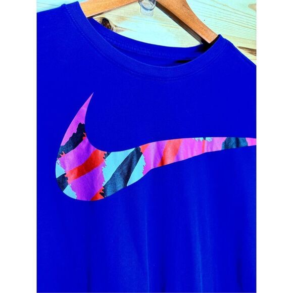 Nike Dri Fit Men's Size Large Sport Clash Training T-Shirt Purple/Blue Short Sle - Picture 2 of 12